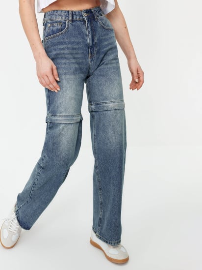 Широкі джинси Trendyol модель TWOSS24JE00047/Koyu Mavi — фото - INTERTOP