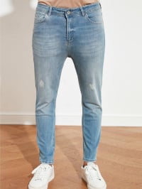 Голубой - Скинни джинсы Trendyol Skinny