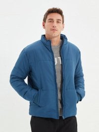 Синій - Демісезонна куртка Trendyol