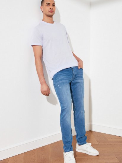 Зауженные джинсы Trendyol Slim модель TMNSS21JE0067/Koyu Mavi — фото - INTERTOP