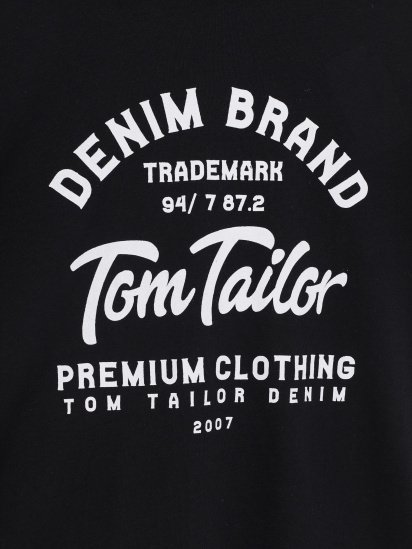 Футболка Tom Tailor модель TT22032032_чорний з білим — фото - INTERTOP