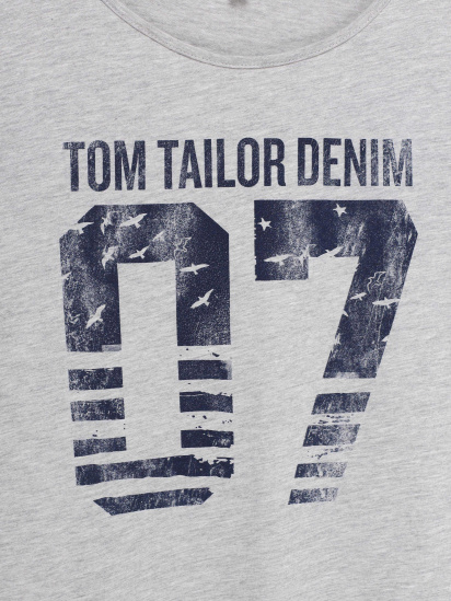 Футболка Tom Tailor модель 1018603.XX.71_сірий з т.синім — фото - INTERTOP