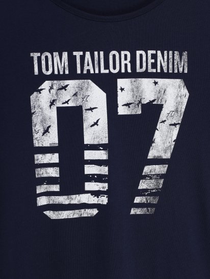 Футболка Tom Tailor модель 1018603.XX.71_т.синій з білим — фото - INTERTOP