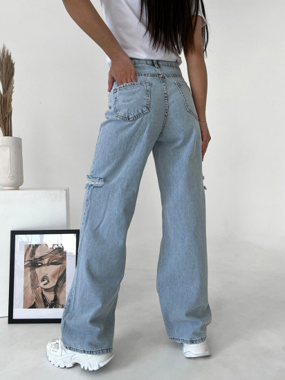 Широкие джинсы ISSA Plus модель WN20-404_blue — фото 3 - INTERTOP