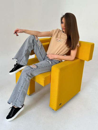 Широкие джинсы ISSA Plus модель WN20-405_grey — фото 4 - INTERTOP