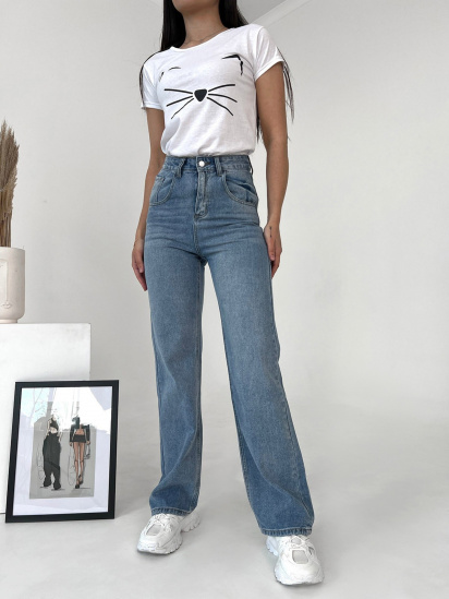 Широкі джинси ISSA Plus модель WN20-406_blue — фото - INTERTOP