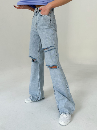 Расклешенные джинсы ISSA Plus модель WN20-411_blue — фото - INTERTOP