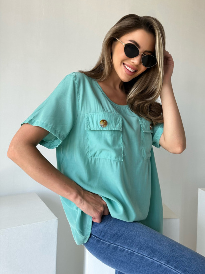 Блуза ISSA Plus модель WN20-493_turquoise — фото - INTERTOP