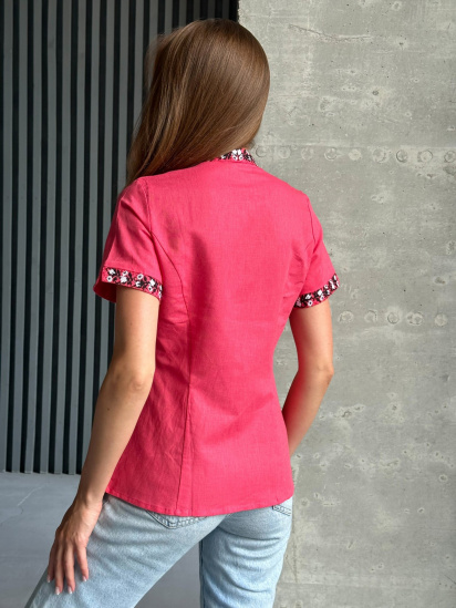 Вышитая рубашка ISSA Plus модель WN20-527_raspberry — фото 3 - INTERTOP