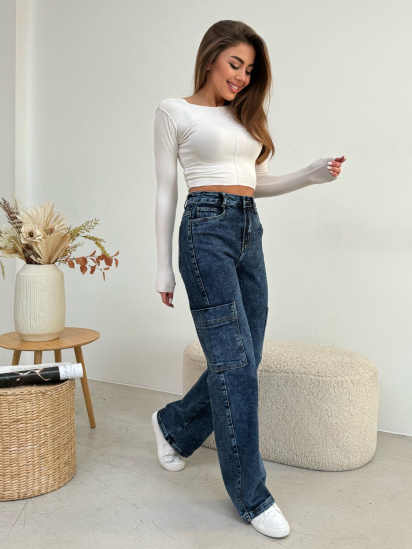 Широкі джинси ISSA Plus модель WN20-590_синий — фото - INTERTOP