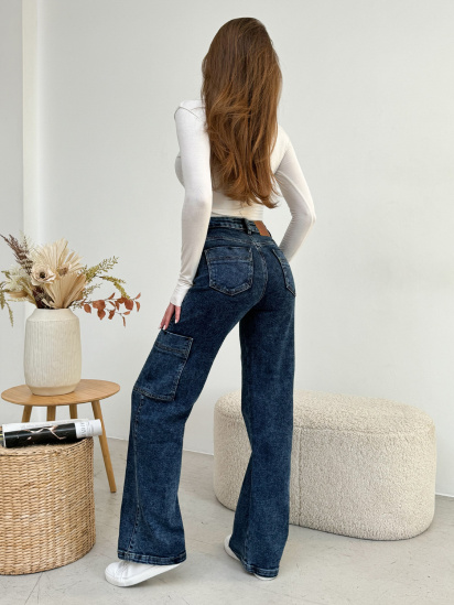 Широкие джинсы ISSA Plus модель WN20-590_синий — фото 3 - INTERTOP