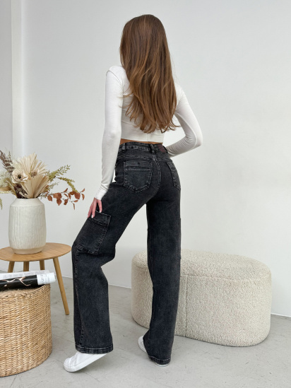 Расклешенные джинсы ISSA Plus модель WN20-590_серый — фото 3 - INTERTOP