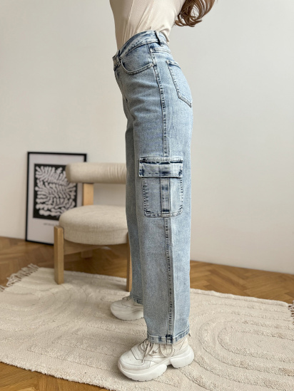 Широкие джинсы ISSA Plus модель WN20-609_голубой — фото - INTERTOP
