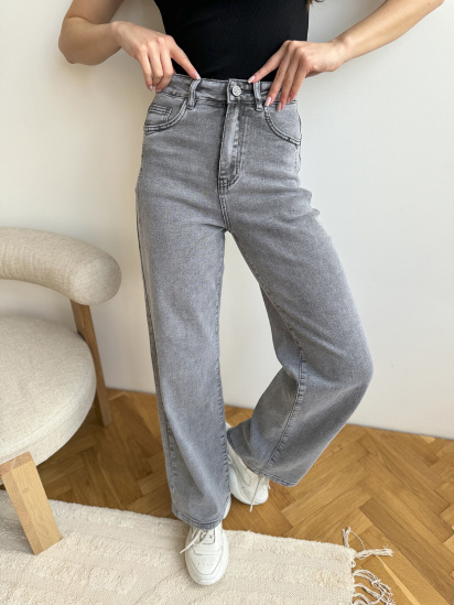 Широкі джинси ISSA Plus модель WN20-613_светло_серый — фото 3 - INTERTOP