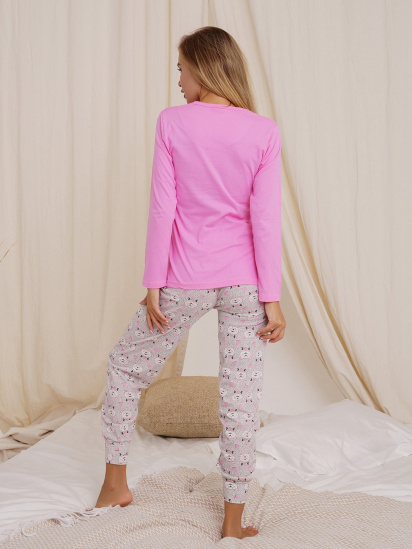 Пижама ISSA Plus модель WN21-23_pink — фото 3 - INTERTOP