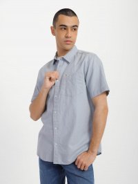 Голубой - Рубашка Wrangler Short Sleeve