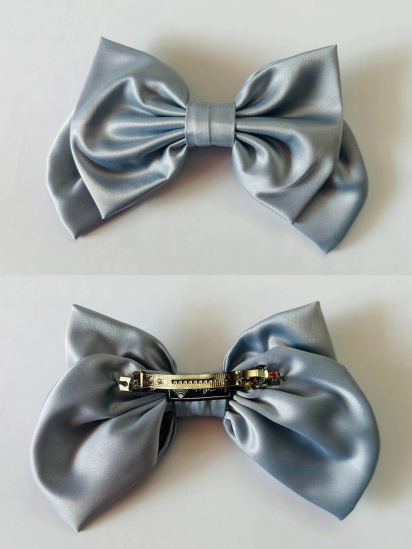 MyScarf ­ВІП Срібний бант з королівськго атласу ,модний і стильний аксесуар шпилька для волосся модель ba_04803 — фото - INTERTOP