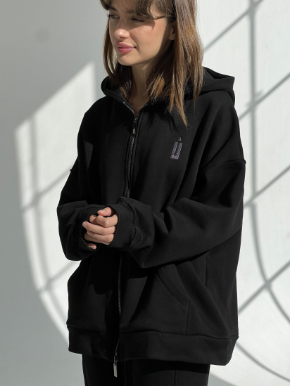 Кофта IJ модель ij-hoodie-zip-black — фото 4 - INTERTOP