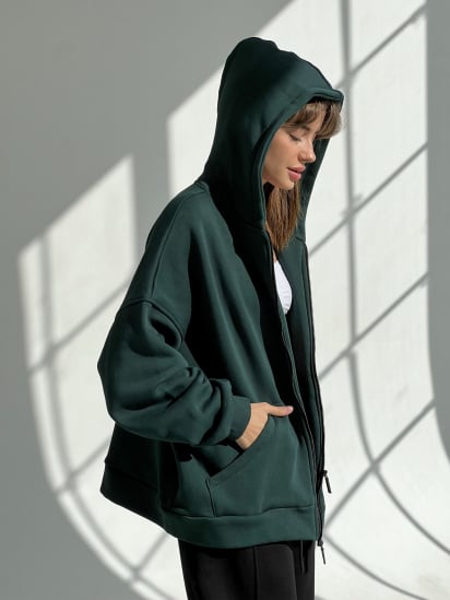 Кофта IJ модель ij-hoodie-zip-green — фото 4 - INTERTOP