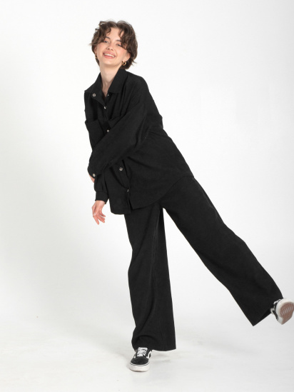 Штани палаццо IJ модель ij-pants-wide-velvet-black — фото 4 - INTERTOP
