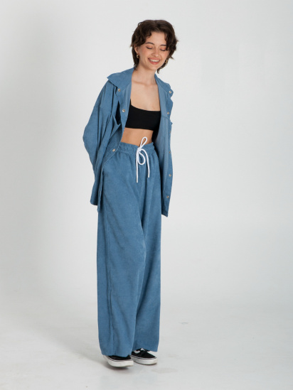 Штани палаццо IJ модель ij-pants-wide-velvet-blue — фото 5 - INTERTOP