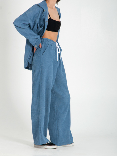 Штани палаццо IJ модель ij-pants-wide-velvet-blue — фото - INTERTOP