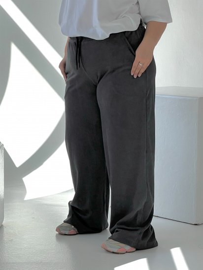 Штани палаццо IJ модель ij-pants-wide-zamsh-grafit — фото 3 - INTERTOP