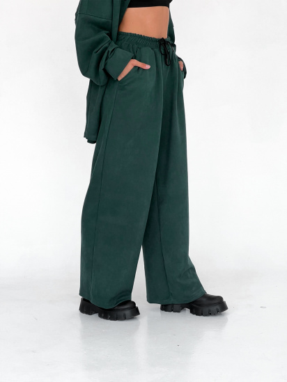 Брюки палаццо IJ модель ij-pants-wide-zamsh-green — фото 4 - INTERTOP