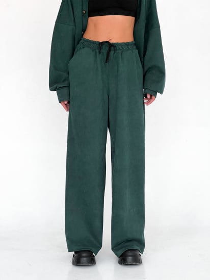 Штани палаццо IJ модель ij-pants-wide-zamsh-green — фото 5 - INTERTOP