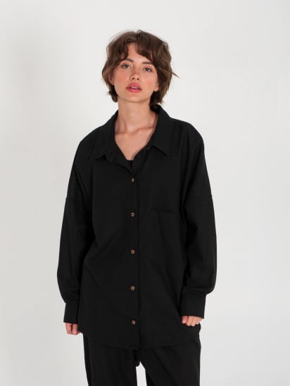 Рубашка IJ модель ij-sorochka-linen-black — фото - INTERTOP