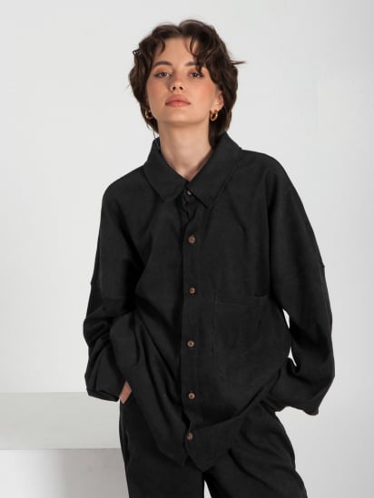 Рубашка IJ модель ij-sorochka-velvet-black — фото - INTERTOP