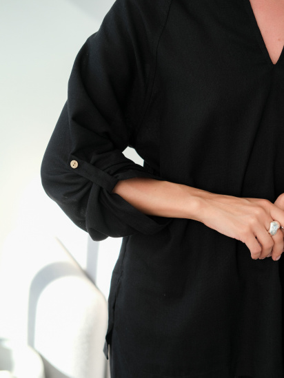 Блуза IJ модель long-linen-black — фото 5 - INTERTOP
