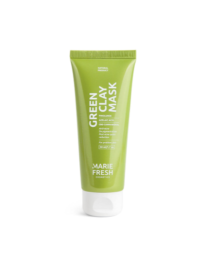 MARIE FRESH Cosmetics ­Маска для обличчя з зеленою глиною та екстрактом канабісу для проблемної шкіри модель maskgr-1-50 — фото - INTERTOP