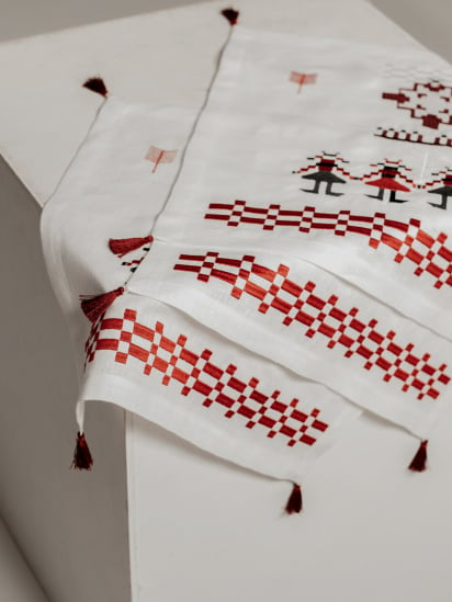 GNIZDO ­Набір з 2-х столових серветок з льону з машинною Різдвяною вишивкою модель TUSNCCGK-002E — фото 3 - INTERTOP