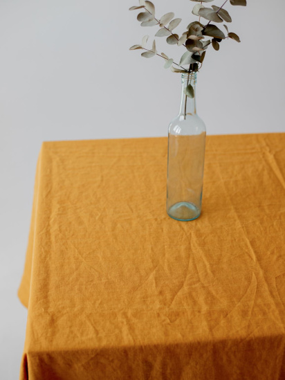 GNIZDO ­Скатертина з льону однотонна в кольорі "Шафран" модель LTMC-011-S — фото 3 - INTERTOP