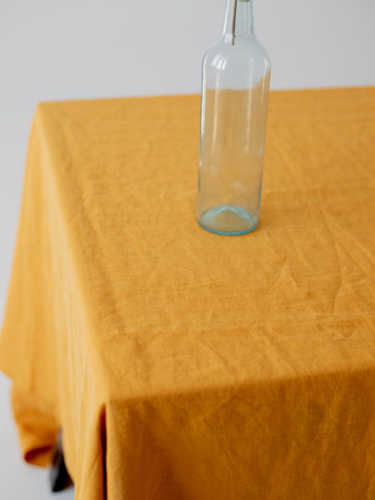 GNIZDO ­Скатертина з льону однотонна в кольорі "Шафран" модель LTMC-011-S — фото 4 - INTERTOP