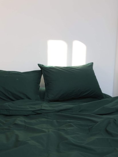 BedclozZzes ­Комплект постільної білизни з тканини Ранфорс Темно-зеленого кольору модель 7656 — фото 3 - INTERTOP