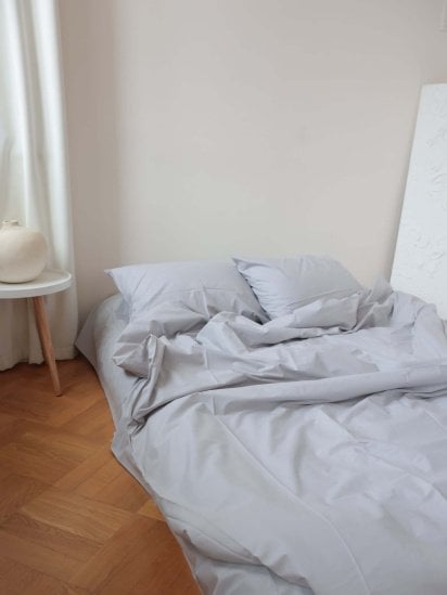 BedclozZzes ­Комплект постільної білизни з тканини Ранфорс Світло-сірого кольору модель 7277 — фото - INTERTOP