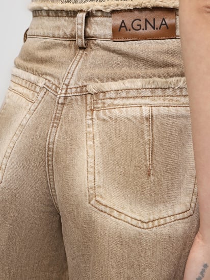 Широкие джинсы A.G.N.A модель AG-2017-BEIGE — фото 4 - INTERTOP